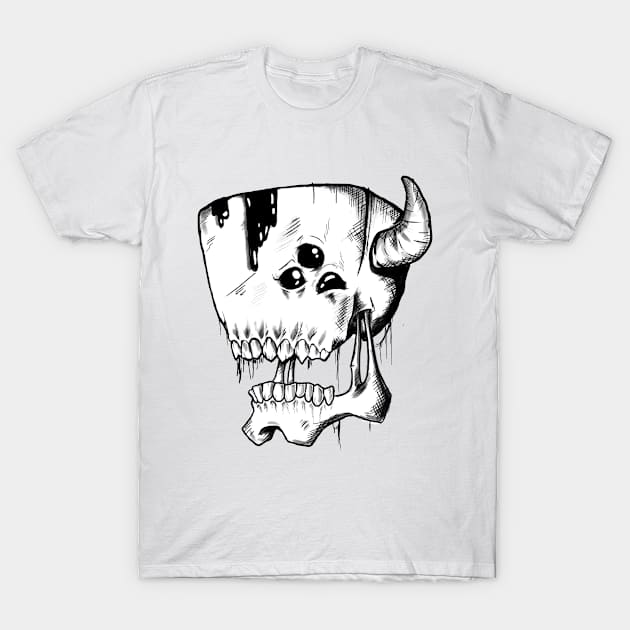 Demonic skull T-Shirt by GrafDeGoose